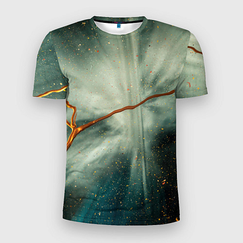 Мужская спорт-футболка Туман, лучи и краски / 3D-принт – фото 1