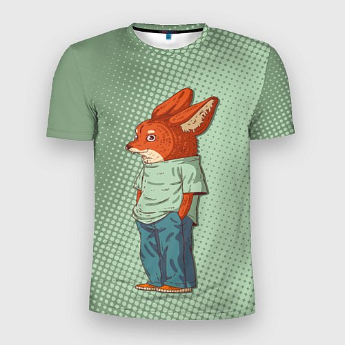 Мужская спорт-футболка Хитрый лис в штанах / 3D-принт – фото 1