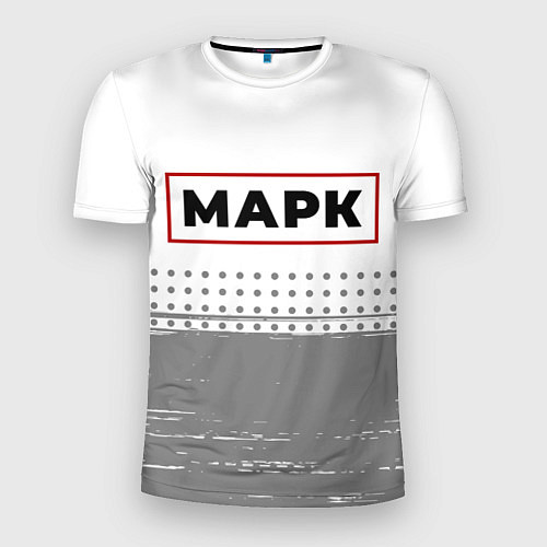Мужская спорт-футболка Марк - в красной рамке на светлом / 3D-принт – фото 1