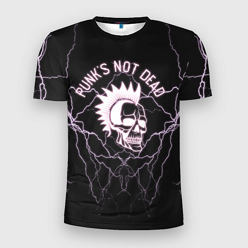 Мужская спорт-футболка Punks not dead череп и молнии / 3D-принт – фото 1