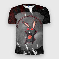 Мужская спорт-футболка Черный кролик вопит как сумасшедший