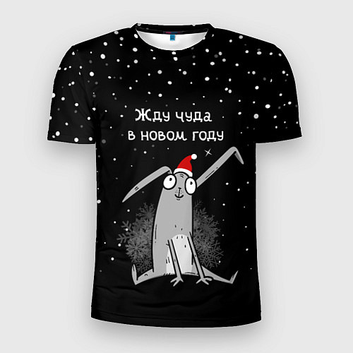 Мужская спорт-футболка Кролик в оживания чуда в новом году / 3D-принт – фото 1