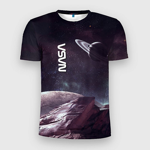 Мужская спорт-футболка Космический пейзаж - Saturn - Nasa / 3D-принт – фото 1