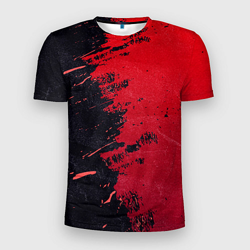 Мужская спорт-футболка Черное и красное / 3D-принт – фото 1