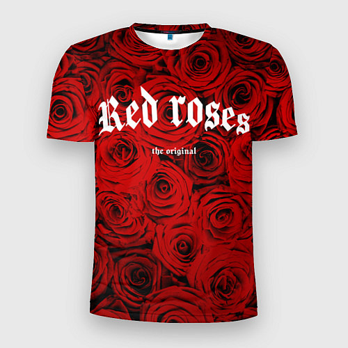 Мужская спорт-футболка Красный розы / 3D-принт – фото 1