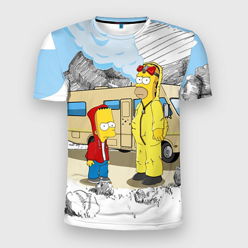 Мужская спорт-футболка Барт Симпсон и его папаша / 3D-принт – фото 1