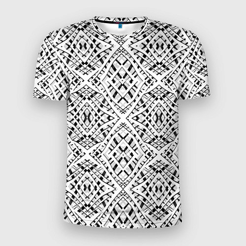 Мужская спорт-футболка Геометрический узор в серо белых тонах / 3D-принт – фото 1