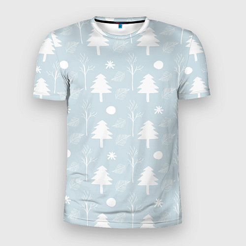 Мужская спорт-футболка Зимние ёлочки / 3D-принт – фото 1