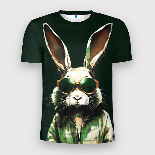 Мужская спорт-футболка Заяц и очки / 3D-принт – фото 1