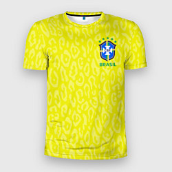 Футболка спортивная мужская Форма сборной Бразилии ЧМ 2022, цвет: 3D-принт