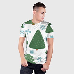 Футболка спортивная мужская Новогодние ёлочки, цвет: 3D-принт — фото 2