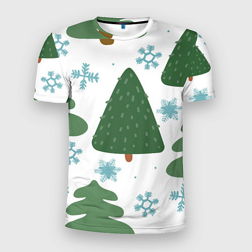 Мужская спорт-футболка Новогодние ёлочки / 3D-принт – фото 1