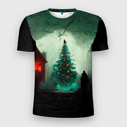 Мужская спорт-футболка Тёмное рождество / 3D-принт – фото 1