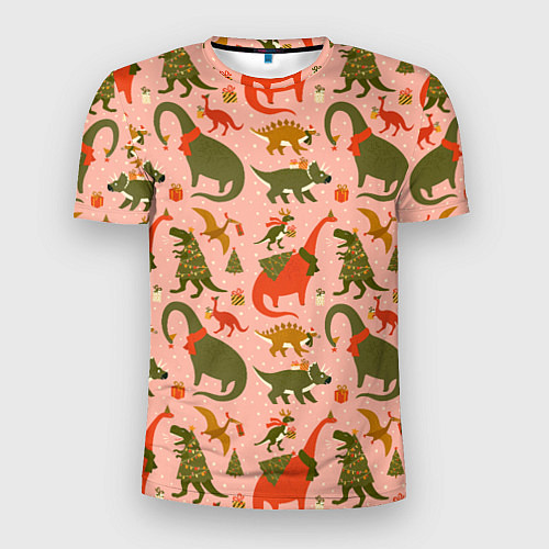 Мужская спорт-футболка Dinosaurs with gifts / 3D-принт – фото 1