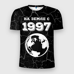 Мужская спорт-футболка На Земле с 1997: краска на темном