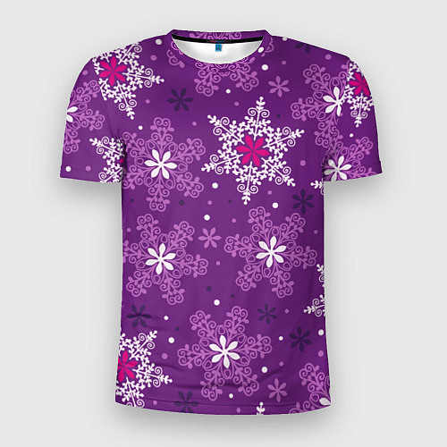 Мужская спорт-футболка Violet snow / 3D-принт – фото 1