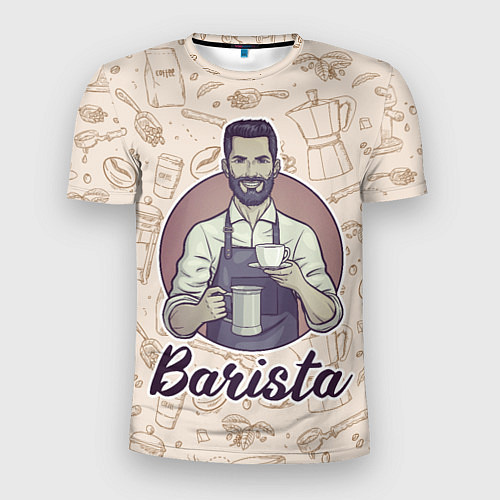 Мужская спорт-футболка Бариста / 3D-принт – фото 1