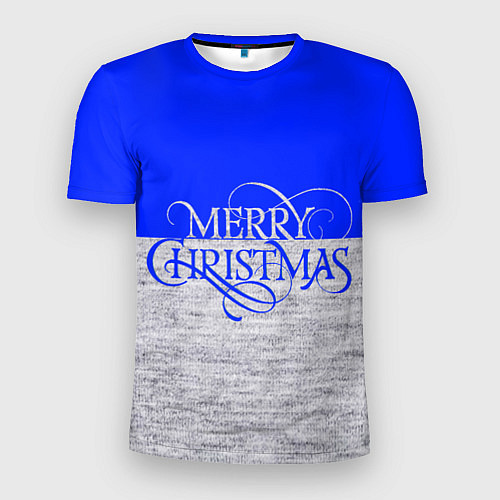 Мужская спорт-футболка Merry Christmas синий / 3D-принт – фото 1