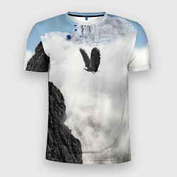 Мужская спорт-футболка Горный орёл в небе