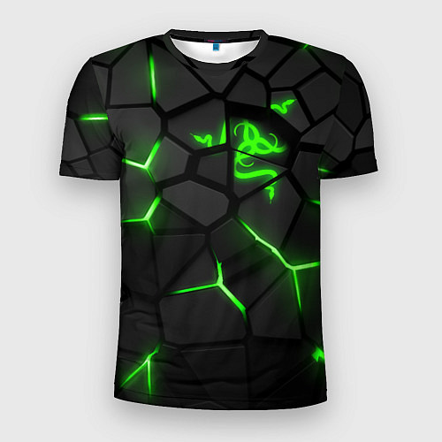 Мужская спорт-футболка Razer green neon / 3D-принт – фото 1