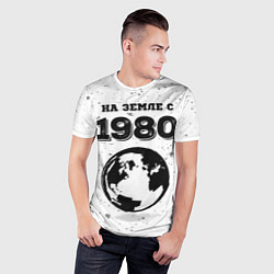 Футболка спортивная мужская На Земле с 1980: краска на светлом, цвет: 3D-принт — фото 2