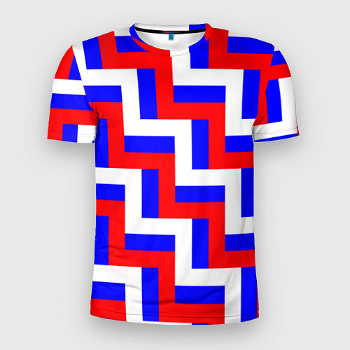 Мужская спорт-футболка Плетение триколор / 3D-принт – фото 1