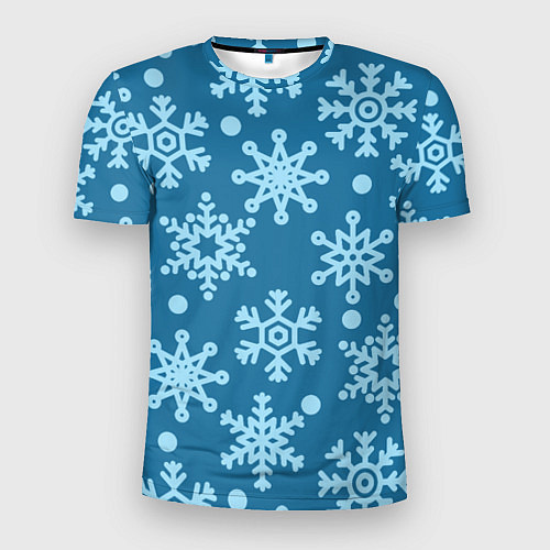 Мужская спорт-футболка Blue snow / 3D-принт – фото 1