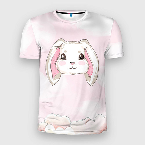 Мужская спорт-футболка Милый белый кролик / 3D-принт – фото 1