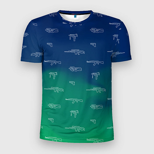 Мужская спорт-футболка Стволы автоматы паттерн / 3D-принт – фото 1