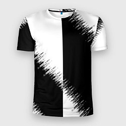 Мужская спорт-футболка Белая и чёрная полоса