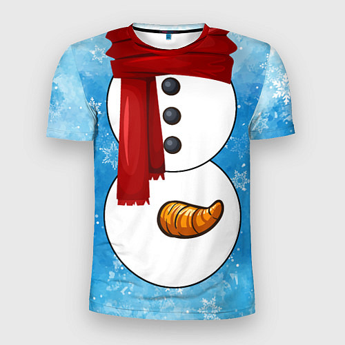 Мужская спорт-футболка Снеговик затейник / 3D-принт – фото 1