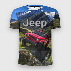Мужская спорт-футболка Chrysler Jeep Wrangler Rubicon - горы