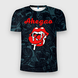 Мужская спорт-футболка Ахегао рот -ahegao lips