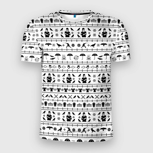 Мужская спорт-футболка Black pattern Wednesday Addams / 3D-принт – фото 1