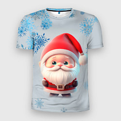 Мужская спорт-футболка Дед мороз и много снежинок