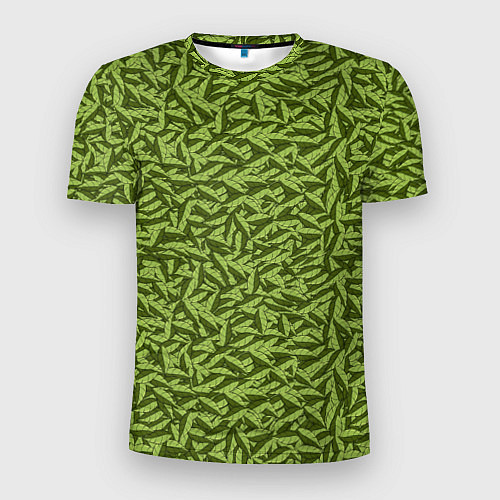 Мужская спорт-футболка Милитари листья в полоску / 3D-принт – фото 1