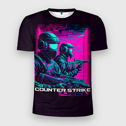 Мужская спорт-футболка Cs Go neon / 3D-принт – фото 1