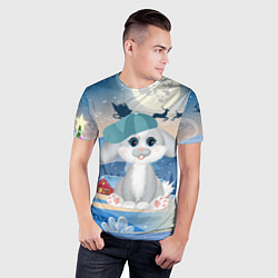 Футболка спортивная мужская Зайка в кепке, цвет: 3D-принт — фото 2