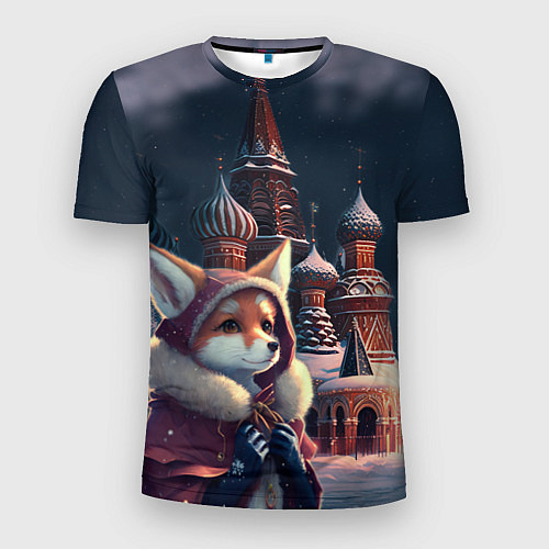Мужская спорт-футболка Лиса на Красной площади / 3D-принт – фото 1