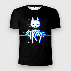 Мужская спорт-футболка Stray blue glitch