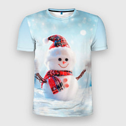 Мужская спорт-футболка Милый снеговик