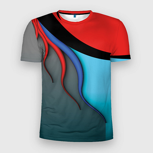 Мужская спорт-футболка Разноцветные ручейки / 3D-принт – фото 1
