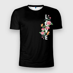 Мужская спорт-футболка Love bloom flowers