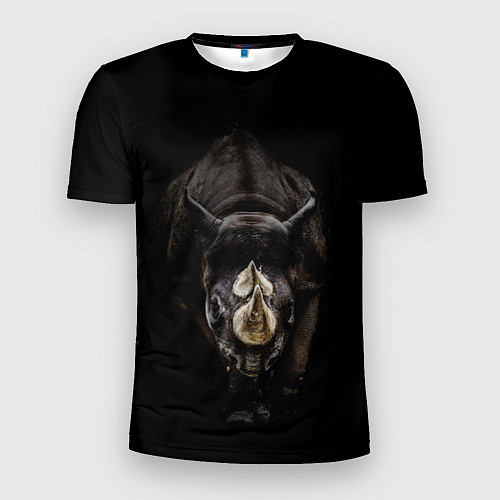 Мужская спорт-футболка Мощный носорог / 3D-принт – фото 1