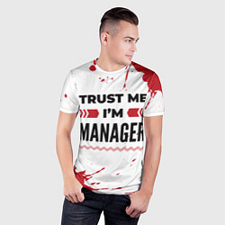 Футболка спортивная мужская Trust me Im manager white, цвет: 3D-принт — фото 2