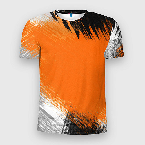 Мужская спорт-футболка Желто-черный узор Мазки краски / 3D-принт – фото 1
