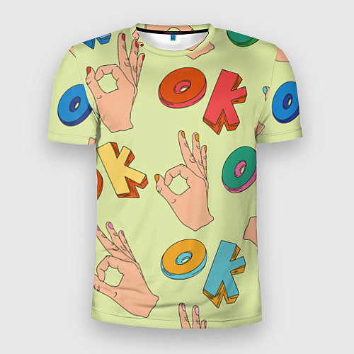 Мужская спорт-футболка Emoji ok / 3D-принт – фото 1