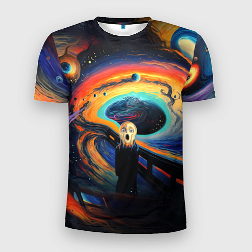 Мужская спорт-футболка Крик в космосе / 3D-принт – фото 1