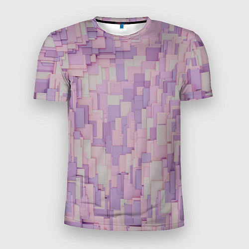 Мужская спорт-футболка Множество розовых геометрических кубов / 3D-принт – фото 1