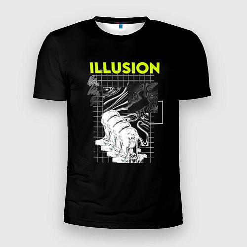 Мужская спорт-футболка Illusion face / 3D-принт – фото 1